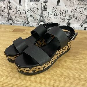 🆕🏝️👡Vince Camuto Women's Miapelle Wedge Sandal Black Size 9.5